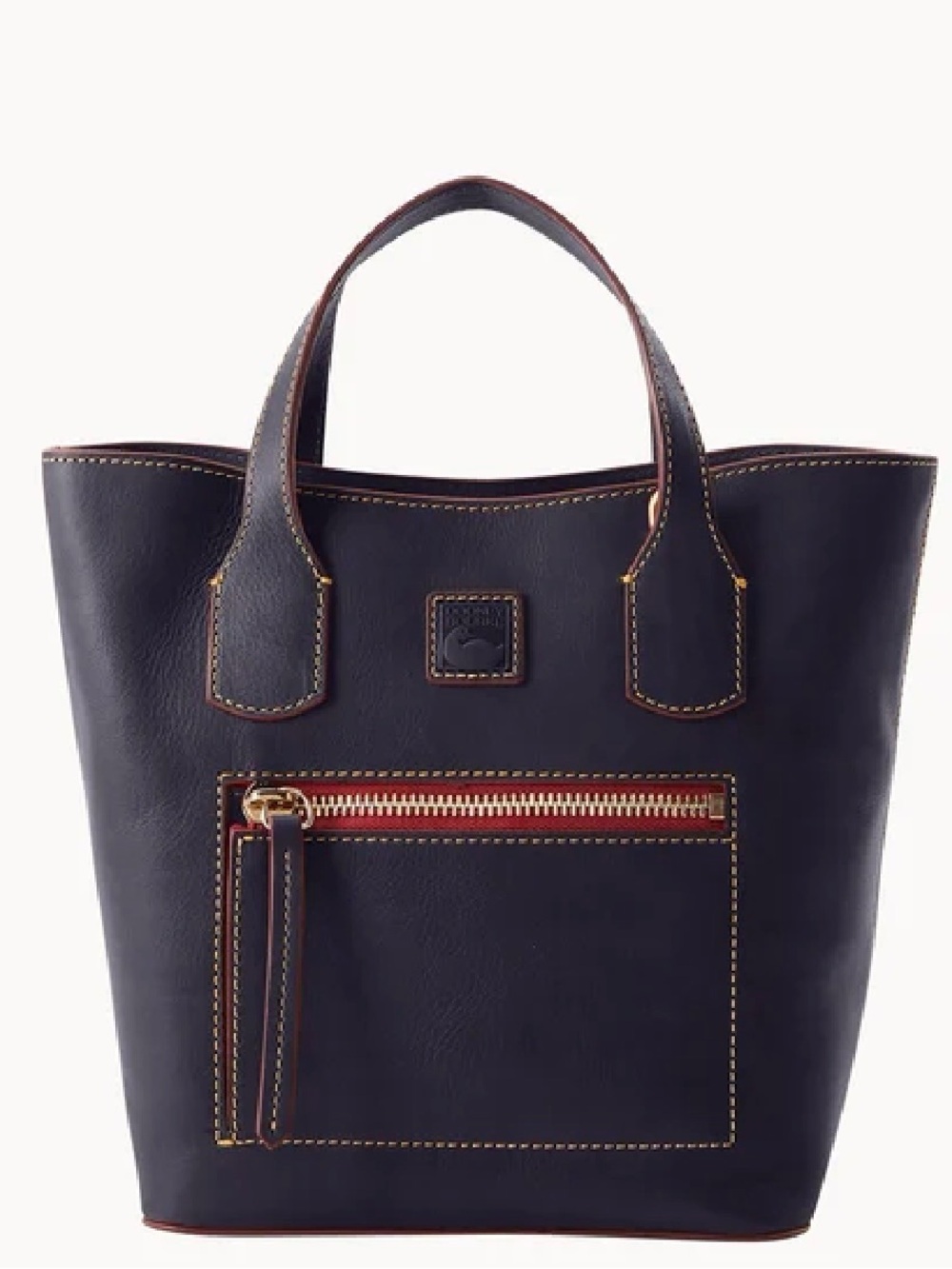 NWT Dooney & Bourke Florentine Pebbled Leather Brinley Crossbody Tote Navy Blue